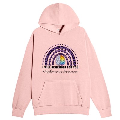 I Will Remember For You Rainbow Brain Alzheimer's Awareness Great Gift Urban Pullover Hoodie