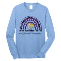 I Will Remember For You Rainbow Brain Alzheimer's Awareness Great Gift Long Sleeve Shirt