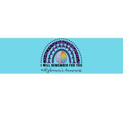 I Will Remember For You Rainbow Brain Alzheimer's Awareness Great Gift Bumper Sticker