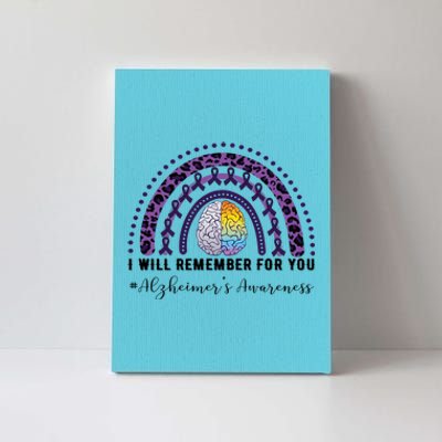 I Will Remember For You Rainbow Brain Alzheimer's Awareness Great Gift Canvas