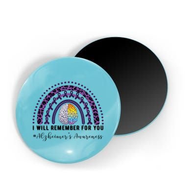 I Will Remember For You Rainbow Brain Alzheimer's Awareness Great Gift Magnet