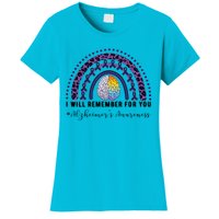 I Will Remember For You Rainbow Brain Alzheimer's Awareness Great Gift Women's T-Shirt