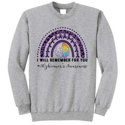 I Will Remember For You Rainbow Brain Alzheimer's Awareness Great Gift Sweatshirt