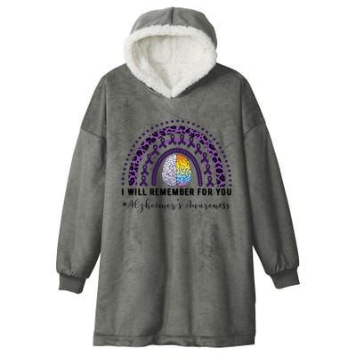 I Will Remember For You Rainbow Brain Alzheimer's Awareness Great Gift Hooded Wearable Blanket