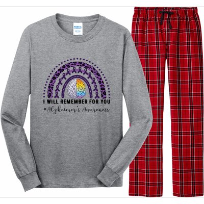 I Will Remember For You Rainbow Brain Alzheimer's Awareness Great Gift Long Sleeve Pajama Set