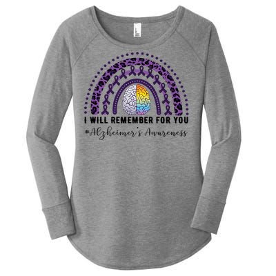 I Will Remember For You Rainbow Brain Alzheimer's Awareness Great Gift Women's Perfect Tri Tunic Long Sleeve Shirt