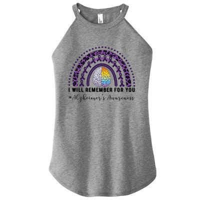 I Will Remember For You Rainbow Brain Alzheimer's Awareness Great Gift Women's Perfect Tri Rocker Tank