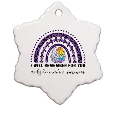 I Will Remember For You Rainbow Brain Alzheimer's Awareness Great Gift Ceramic Star Ornament