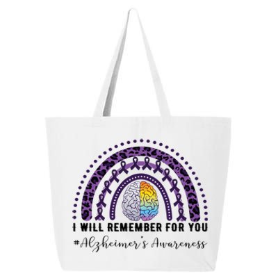 I Will Remember For You Rainbow Brain Alzheimer's Awareness Great Gift 25L Jumbo Tote