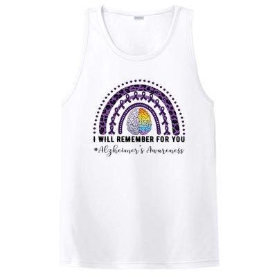 I Will Remember For You Rainbow Brain Alzheimer's Awareness Great Gift PosiCharge Competitor Tank