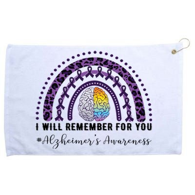 I Will Remember For You Rainbow Brain Alzheimer's Awareness Great Gift Grommeted Golf Towel