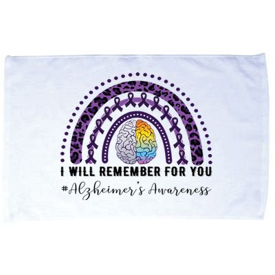 I Will Remember For You Rainbow Brain Alzheimer's Awareness Great Gift Microfiber Hand Towel