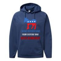 I Want Reparations From Everyone Who Voted Democrat Performance Fleece Hoodie