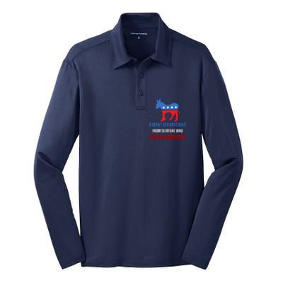 I Want Reparations From Everyone Who Voted Democrat Silk Touch Performance Long Sleeve Polo