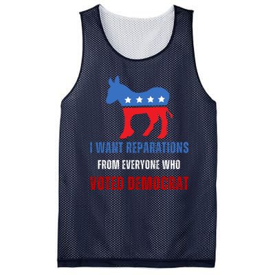 I Want Reparations From Everyone Who Voted Democrat Mesh Reversible Basketball Jersey Tank