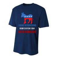 I Want Reparations From Everyone Who Voted Democrat Performance Sprint T-Shirt