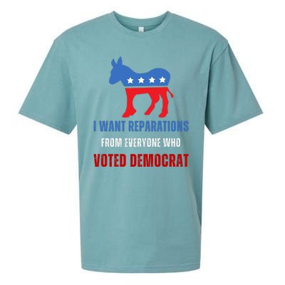 I Want Reparations From Everyone Who Voted Democrat Sueded Cloud Jersey T-Shirt