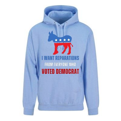 I Want Reparations From Everyone Who Voted Democrat Unisex Surf Hoodie