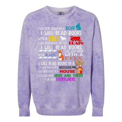 I Will Read Books Everywhere Colorblast Crewneck Sweatshirt