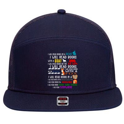 I Will Read Books Everywhere 7 Panel Mesh Trucker Snapback Hat