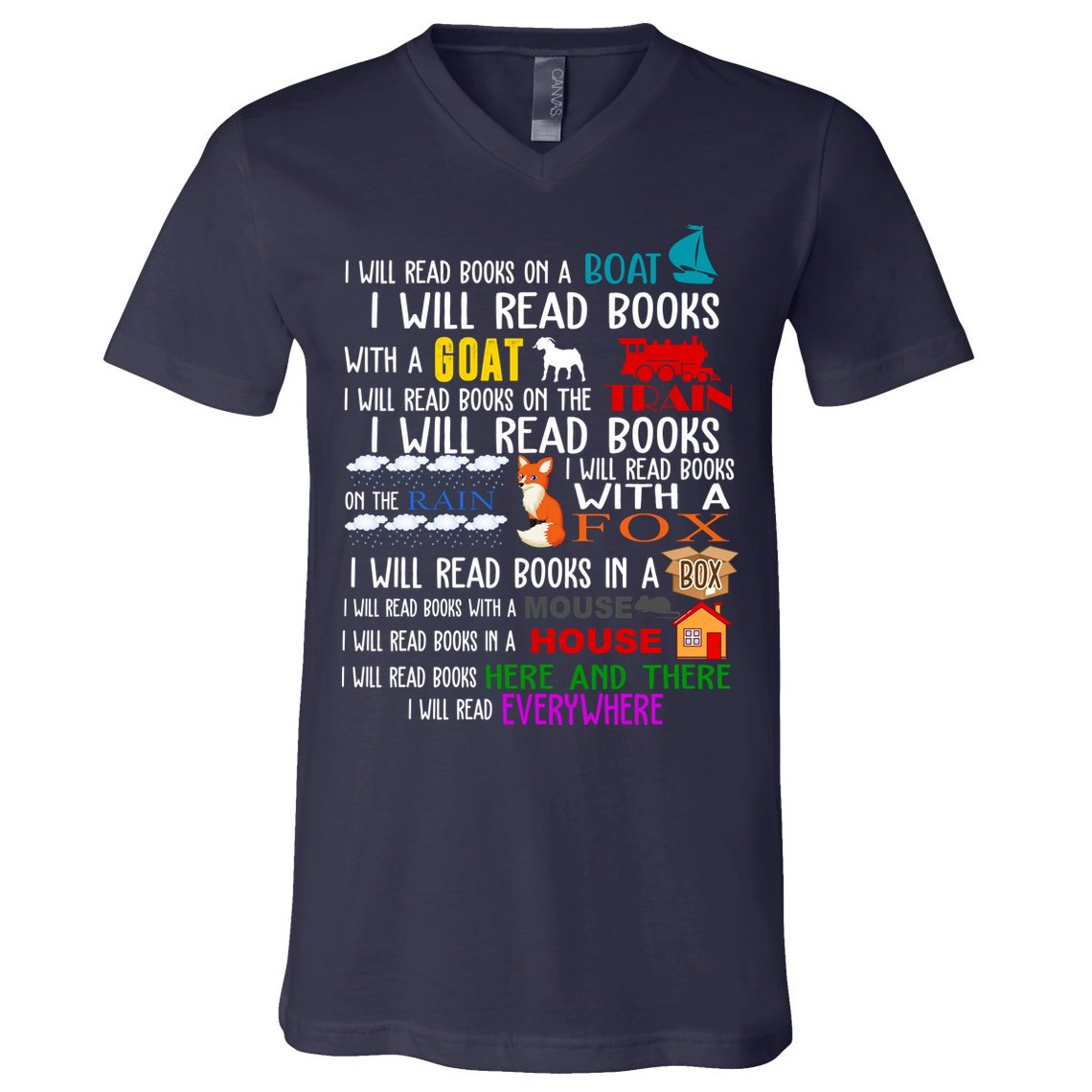 I Will Read Books Everywhere V-Neck T-Shirt