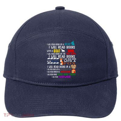 I Will Read Books Everywhere 7-Panel Snapback Hat
