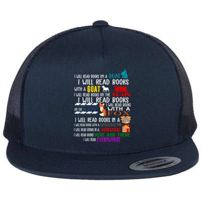 I Will Read Books Everywhere Flat Bill Trucker Hat