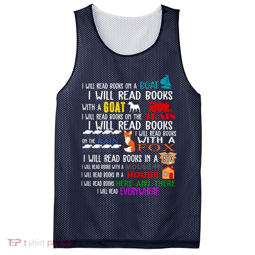 I Will Read Books Everywhere Mesh Reversible Basketball Jersey Tank