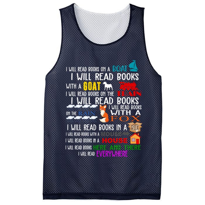 I Will Read Books Everywhere Mesh Reversible Basketball Jersey Tank