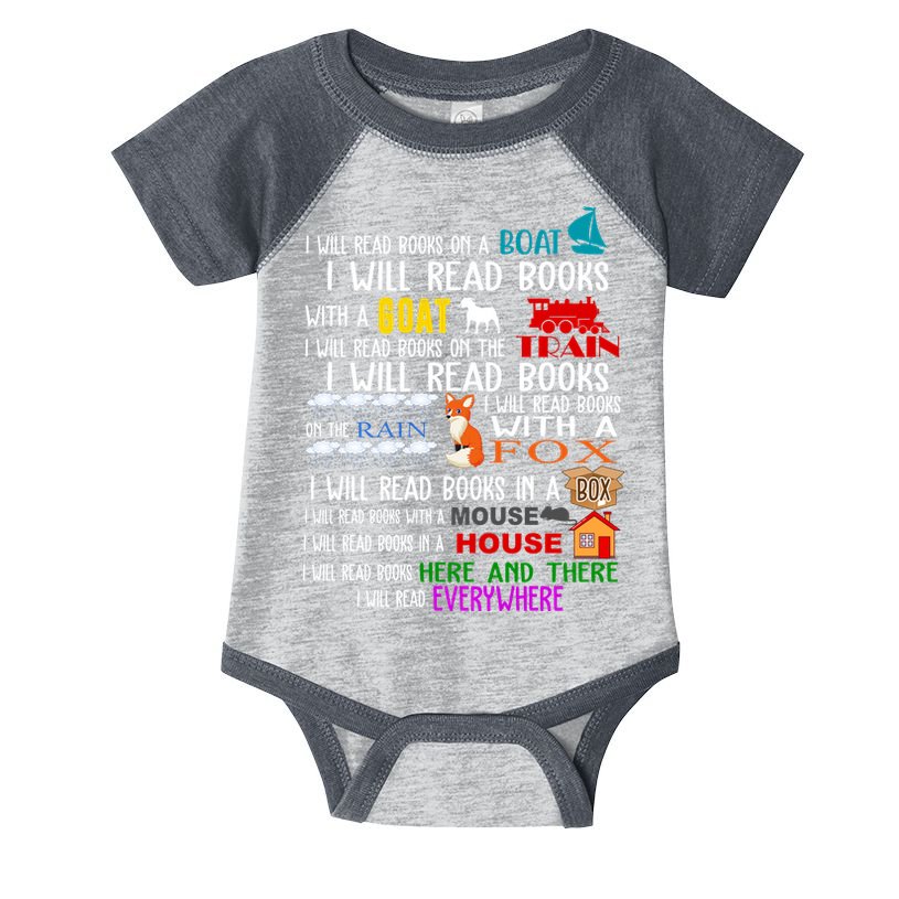 I Will Read Books Everywhere Infant Baby Jersey Bodysuit