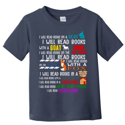 I Will Read Books Everywhere Toddler T-Shirt