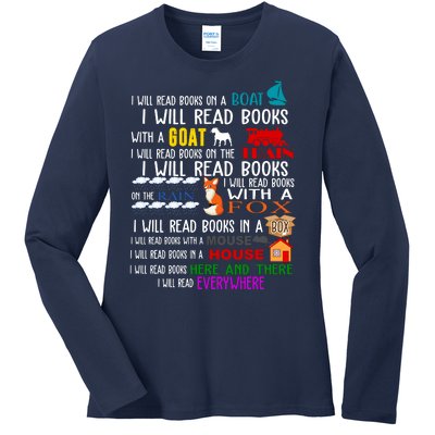 I Will Read Books Everywhere Ladies Long Sleeve Shirt