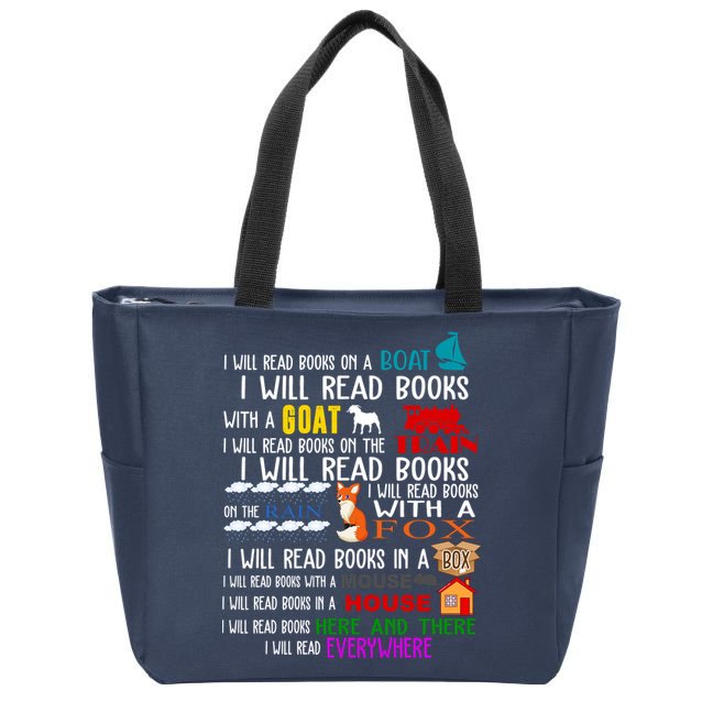 I Will Read Books Everywhere Zip Tote Bag