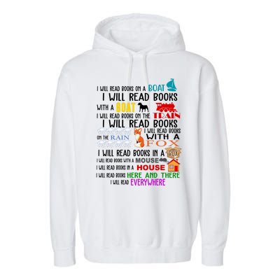 I Will Read Books Everywhere Garment-Dyed Fleece Hoodie