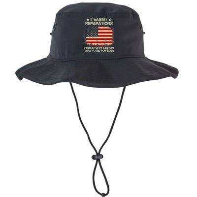 I Want Reparations From Every Moron That Voted Biden ON BACK Tank Top Legacy Cool Fit Booney Bucket Hat