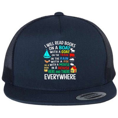 I Will Read Books On A Boat & Everywhere Reading Gift Flat Bill Trucker Hat