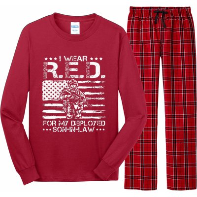 I Wear RED For My Son In Law Remember Everyone Deployed Gift Long Sleeve Pajama Set