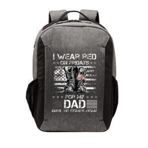 I Wear Red On Friday For My Dad Combat Boots Veteran Day Vector Backpack