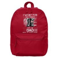 I Wear Red On Friday For My Dad Combat Boots Veteran Day 16 in Basic Backpack