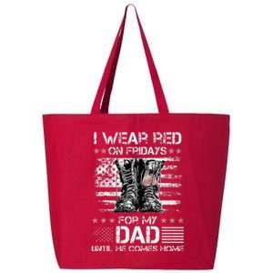 I Wear Red On Friday For My Dad Combat Boots Veteran Day 25L Jumbo Tote