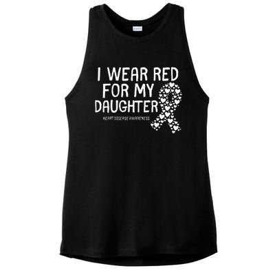 I Wear Red For My Daughter CHD Congenital Heart Disease Ladies PosiCharge Tri-Blend Wicking Tank