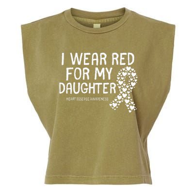 I Wear Red For My Daughter CHD Congenital Heart Disease Garment-Dyed Women's Muscle Tee