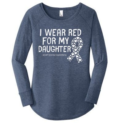 I Wear Red For My Daughter CHD Congenital Heart Disease Women's Perfect Tri Tunic Long Sleeve Shirt