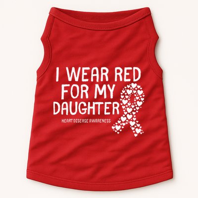 I Wear Red For My Daughter CHD Congenital Heart Disease Doggie Tank