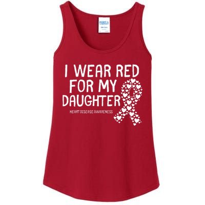 I Wear Red For My Daughter CHD Congenital Heart Disease Ladies Essential Tank