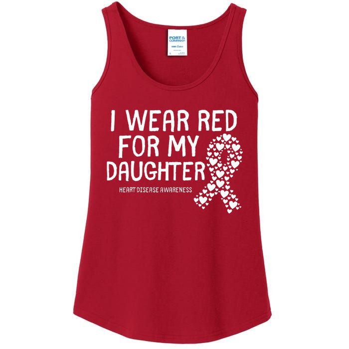 I Wear Red For My Daughter CHD Congenital Heart Disease Ladies Essential Tank