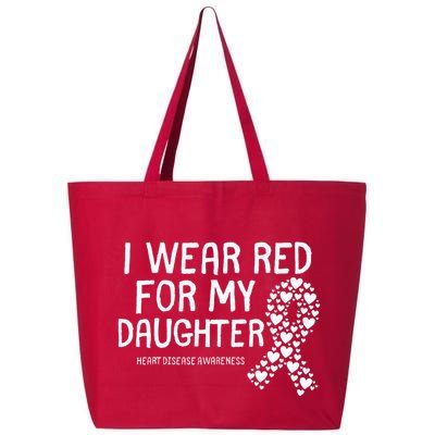 I Wear Red For My Daughter CHD Congenital Heart Disease 25L Jumbo Tote