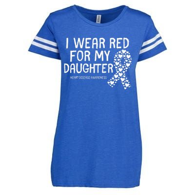 I Wear Red For My Daughter CHD Congenital Heart Disease Enza Ladies Jersey Football T-Shirt