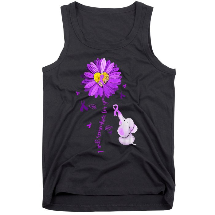 I Will Remember For You Elephant Alzheimers Awareness Tank Top