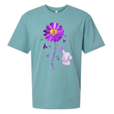 I Will Remember For You Elephant Alzheimers Awareness Sueded Cloud Jersey T-Shirt